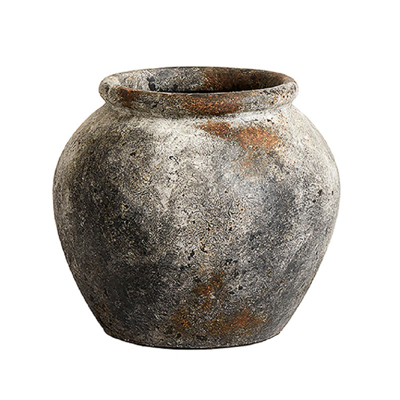 World Menagerie Cameo Dark Gray Indoor / Outdoor Terracotta Table Vase Wayfair